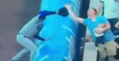 Video: Cubs Fan Catches Foul Ball Holding Baby And Robs Dodgers Player!