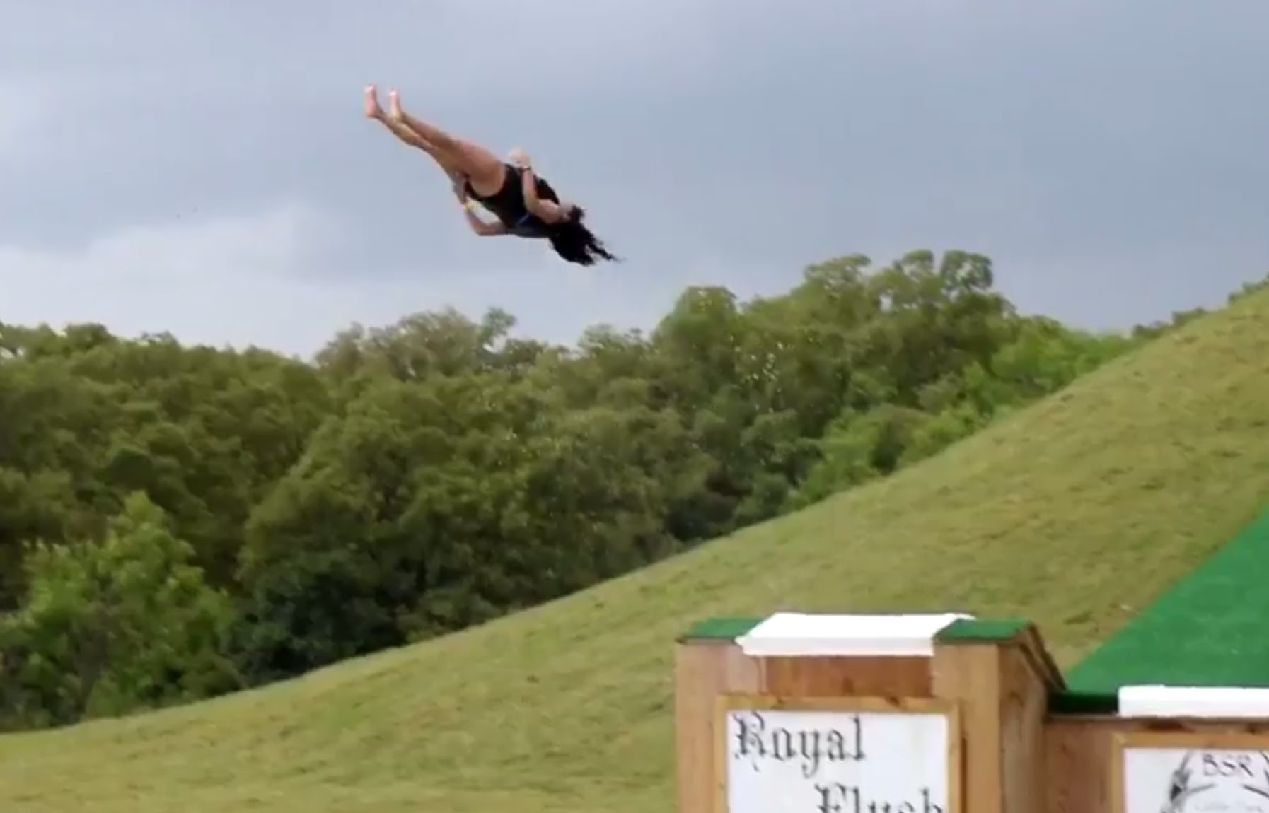 Water Slide Fail: Epic Back Flop