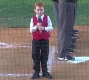 Awwww: Child Battles Hiccups While Singing National Anthem At Baseball Game